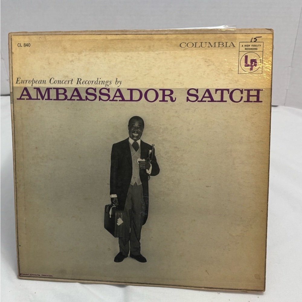 Louis Armstrong Columbia Ambassador Satch Album Cover - Cream and Black